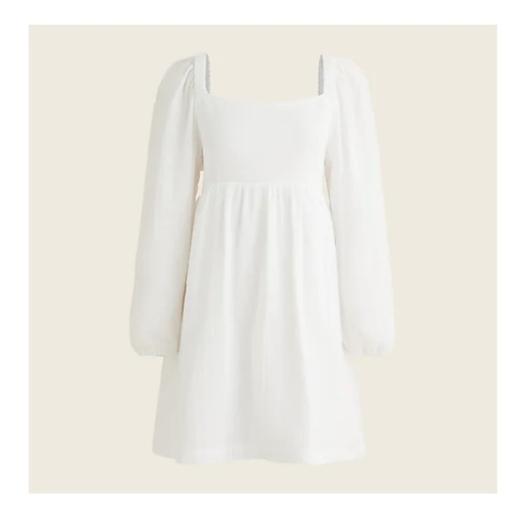 J. Crew Squareneck Soft Gauze Dress White NWT M - Picture 1 of 10